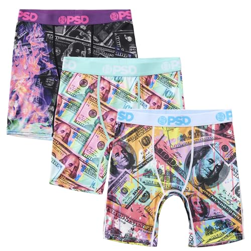 PSD Boys Boxer Briefs – Funny Money 3-Pack, Comfortable Breathable