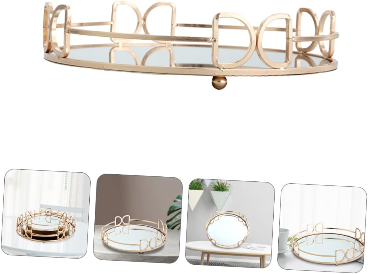 Gold Decorative Tray Jewelry Storage Light Luxury Home Storage Tray Craftsmanship