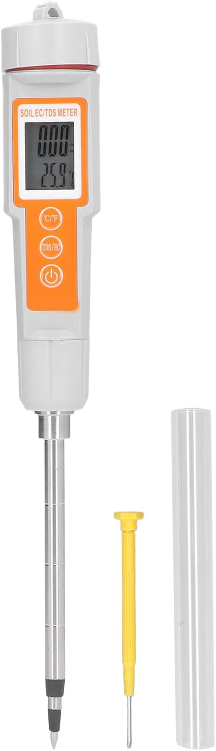 Acouto Soil Meter, Soil Tester Moisture Intelligent Soil Nutrient Fertility Detector Digital LED Display Soil Conductivity Tester for Garden Farm Plant Lawn Care Water Soil