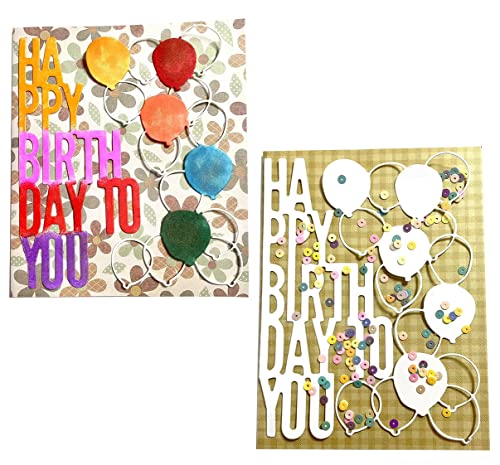 Mvchifay Cutting Dies Metal Stencils Scrapbooking Tool Diy Craft Carbon Steel Embossing Template For Paper Card Making (Happy Birthday Ballon-14.6X12.2Cm) #TOP3