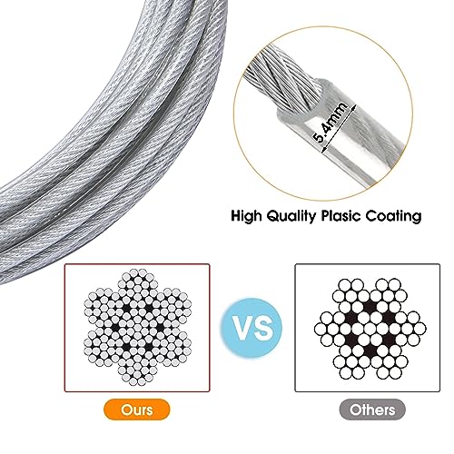 Dog Tie Out Cable for Dogs Outside Up to 125/250lbs,10/20/30/50FT Long Dog Leashe&Chains,Small-Large Dogs Runner Cable for Yard,Heavy Duty Dog Lead Line for Outdoor,Camping,Yard(250lbs 10FT, Silver) - Thumbnail 4