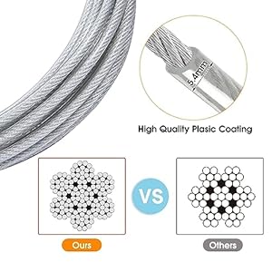   Dog-Tie-Out-Cable-for-Dogs-Outside-Up-to-125250lbs10203050FT-Long-Dog-LeashesChainsSmall-Large-Dogs-Runner-Cable-for-YardHeavy-Duty-Dog-Lead-Line-for-OutdoorCampingYard250lbs-20FT-Silver