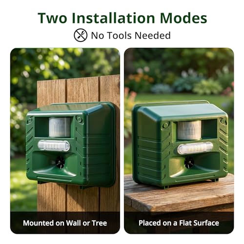 ASPECTEK Yard Sentinel Ultrasonic Animal Repeller with Remote Control and Strobe Light, Motion Sensor Pest Deterrent for Deer, Raccoons, Bears, Coyotes and Skunks, Farm, Garden and Lawn Protection by Aspectek - Image 2