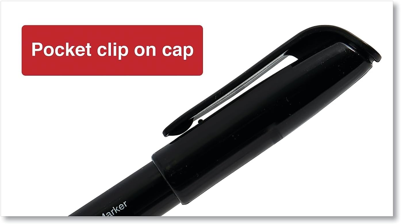 Universal 7071 Pen Style Permanent Markers, Fine Point, Black, Dozen
