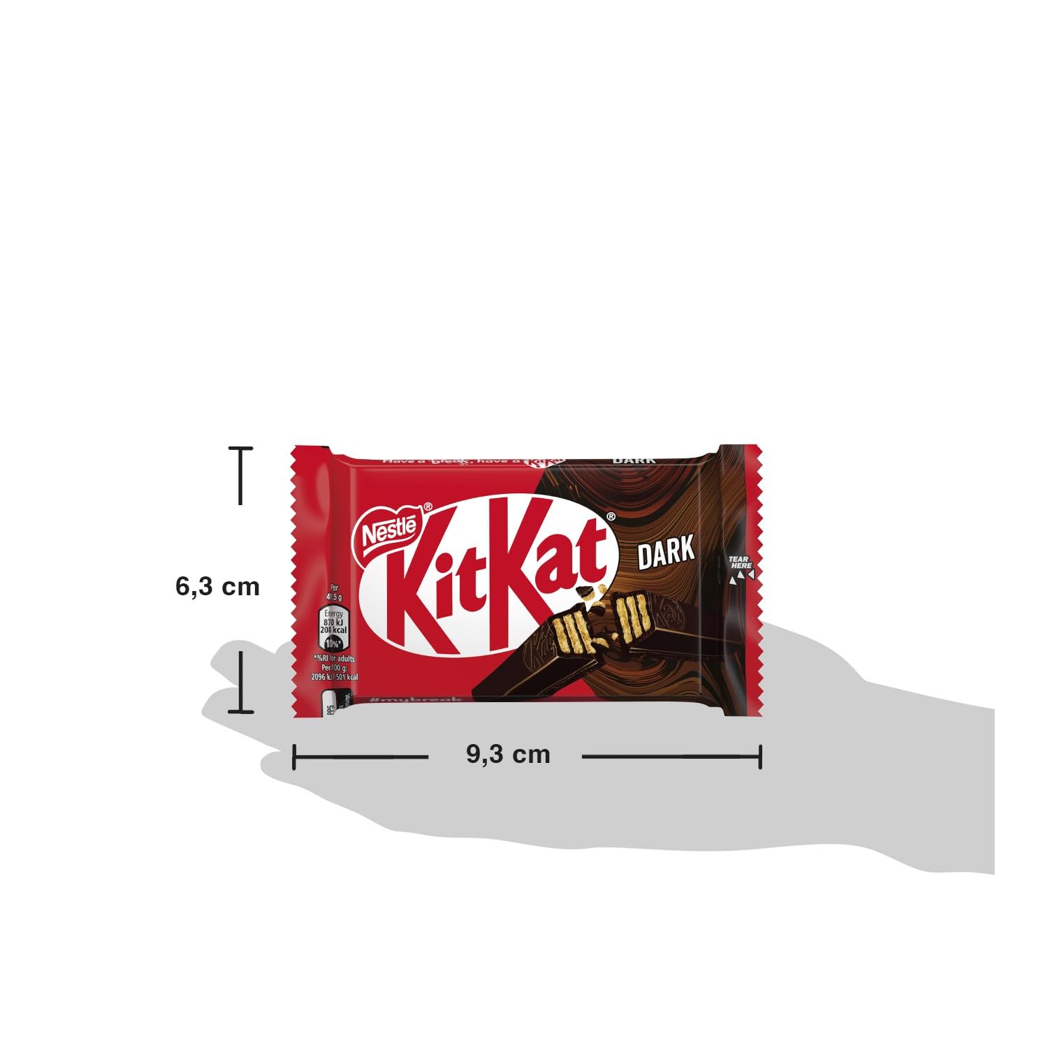 KITKAT Dark Wafer ricoperto di Cioccolato Fondente, 24 Snack da 41,5g (996g)