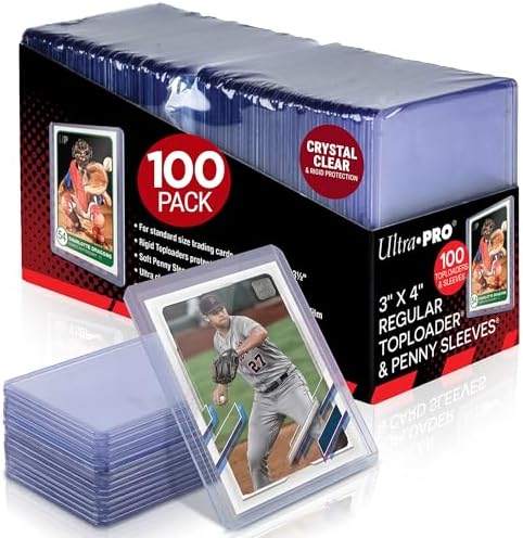 Ultra PRO 3" x 4" Clear Regular Toploaders and Soft Sleeves Bundle (100ct) for Standard Size Cards