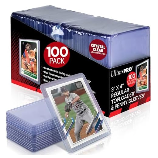 Ultra PRO 3" x 4" Clear Regular Top Loaders For Cards With Card Sleeves Bundle Standard Size 100ct Baseball Card Sleeves Trading Card Sleeve Baseball Card Protectors Toploader Card Protectors