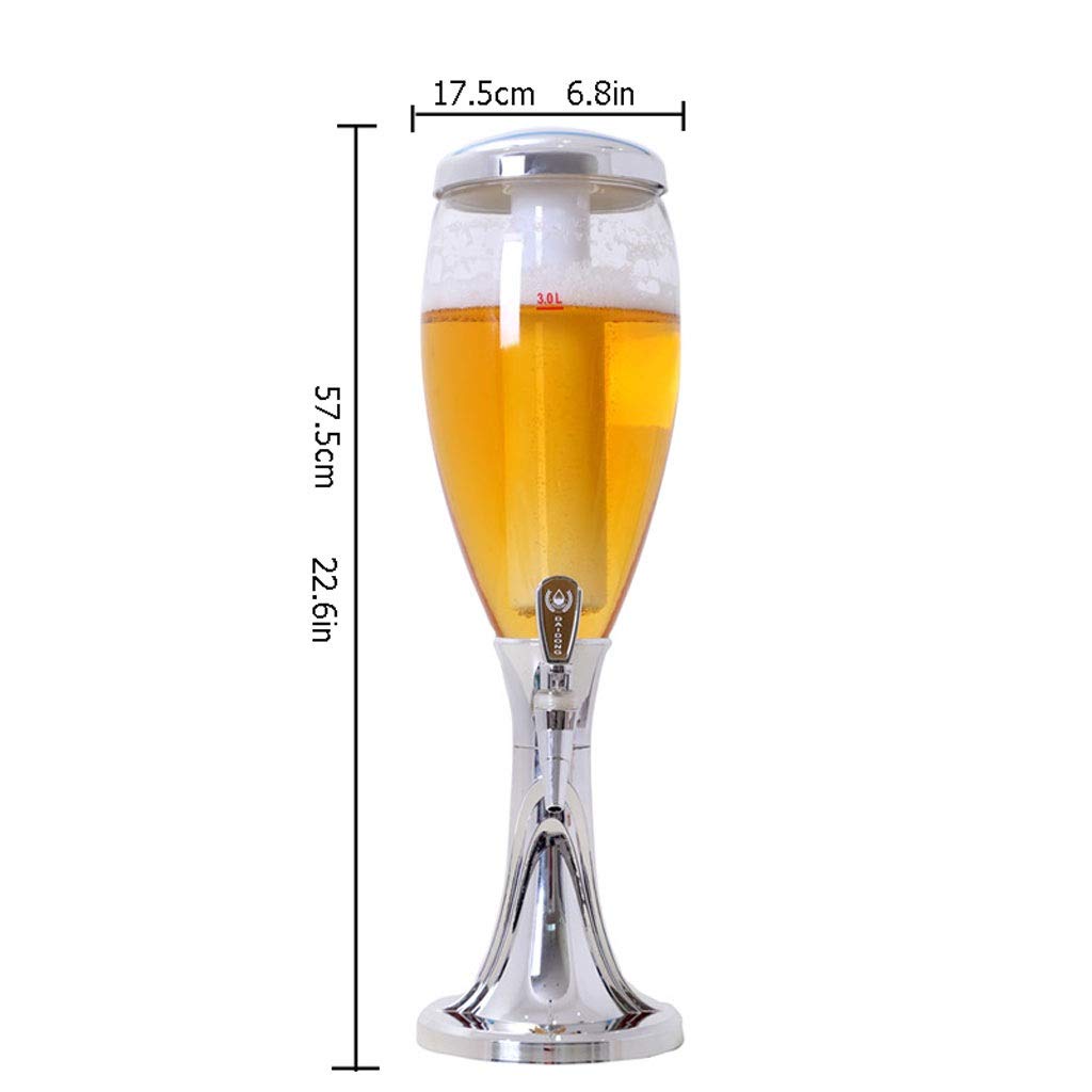 Girafe à Bière Machine à bière Wine Cooler Beige Machine Bière Barel Bar Restaurant Tour à bière Machine à bière 3 Litres Double tête lumineuse Distributeur de bière (Color : B)