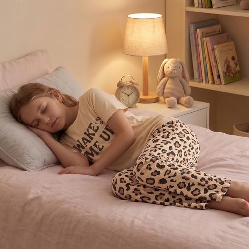 Image of FIOBEE Girls Pajamas Sets 2PCS Summer Pajama Sleepwear Kids Pjs Clothes Short Sleeve for Teen Girl Size 3-14