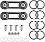 Yonput Car Bumper Quick Release Kit, Aluminum Alloy Auto Quick Release Front Rear Bumper Fasteners, Trunk Fender Hatch Universal Double Spacer Bracket, 4 x Release Tabs 12 x O-Rings (Black)