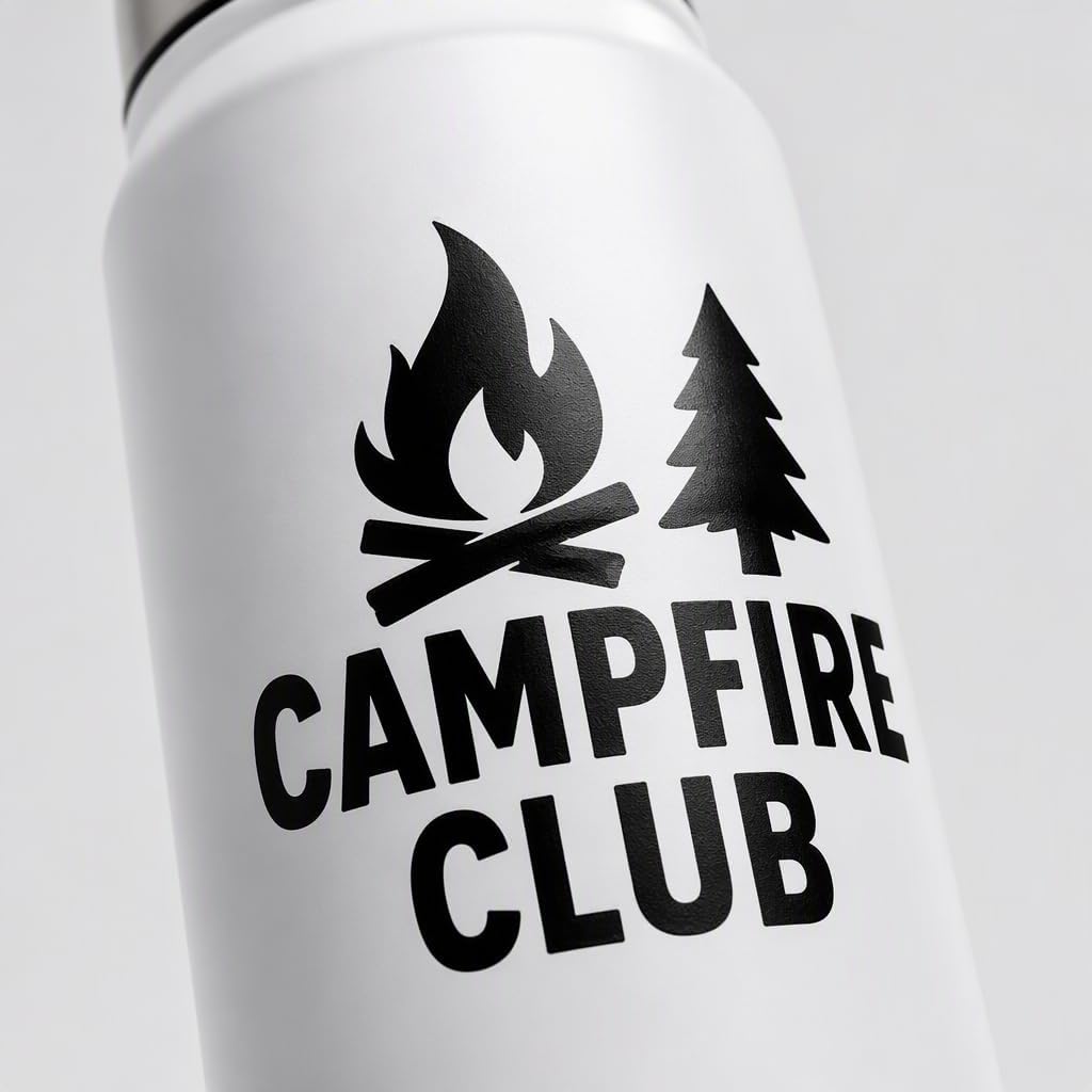 Campfire Club Pine Flame Sticker Decal, Waterproof Car Window