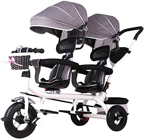 Kids Tricycle,4 in 1 Baby Trike Kids Trike Toddler Tandem Bike with Adjustable Push Handle & Canopy,Reversible Seat,Storage Basket,Push Tricycle Stroller for Kids Boys Girls Ages 1-6