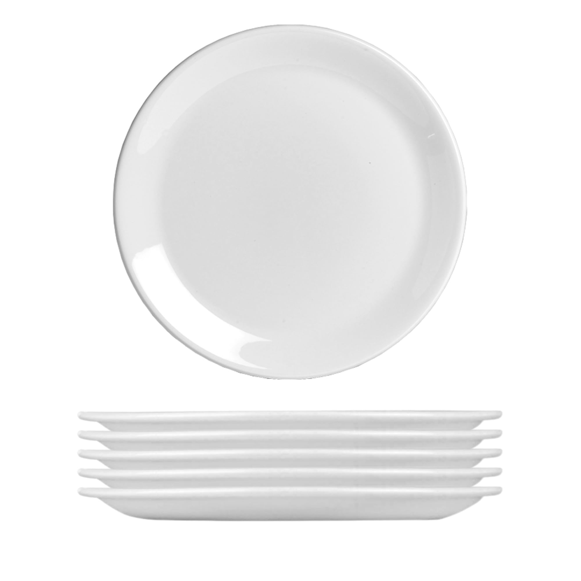 Steelite Taste Coupe Plate 23cm White Alumina Vitrified Porcelain Dinner Plates – Durable Stackable Restaurant Crockery – Microwave Dishwasher Safe Catering Plate Pack of 6
