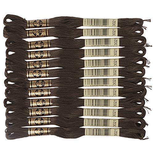Image of DMC 6-Strand Embroidery Cotton Floss, Very Dark Brown Grey
