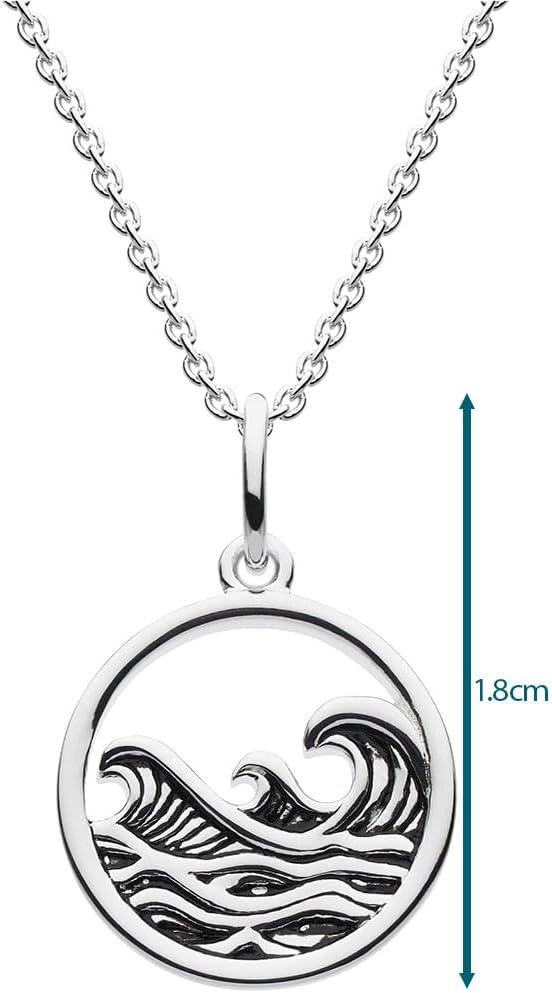 Wave Circle Black Enamel Pendant 93390HP