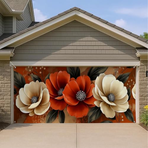 Housse de porte de garage rétro rouge pour sublimer votre déco d'hiver
