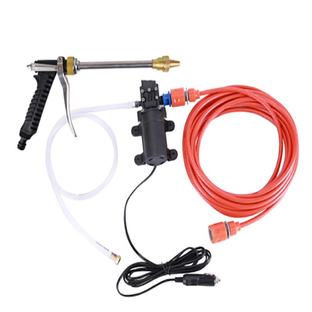 MASO Przenośny pistolet natryskowy do myjki wysokociśnieniowej 60 W, 12 V, 8,5 l/min, elektryczna pompa do mycia samochodu, domu, ogrodu, mycie