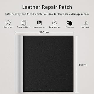 MICTER Pelle Adesiva 15x300cm, Toppe Autoadesive in Pelle per Riparazione Divani, Sedili Auto, Mobili, Borse e Tappezzeria – Fodera Ripara Strappi e Buchi (Nero)