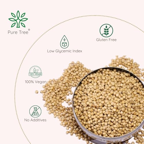 Image of Pure Tree Certified Organic Jowar Millet | 1.8 Kg / 1800 g | Sorghum Jawari Whole Grain | Unpolished Jonnalu | Gluten-Free-Millet