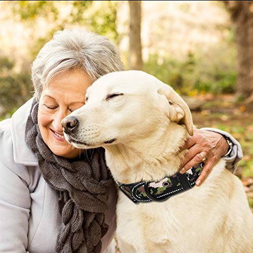 Dog Collar For Large Dogs, Padded Reflective Dog Collar Heavy Duty Dog Collar 2" Width Dog Collar Adjustable Stainless Steel Buckle For Medium Large Dog Pit Bull/Bulldog/Breeds #TOP3