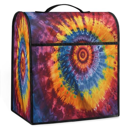 Coffee Maker Cover Tie Dye Colorful Kitchen Appliance Covers Small Appliance Covers Blender Cover Juicer Cover Dust Covers for Kitchen Appliances with Top Handle and Pockets,Washable,C48