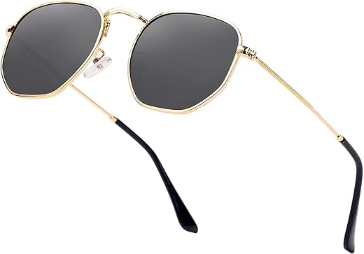 CREEK Unisex Full Rim Hexagonal Branded Latest and Stylish Sunglasses | 100% UV Protected | Men &amp; Women | Medium | CH S114...
