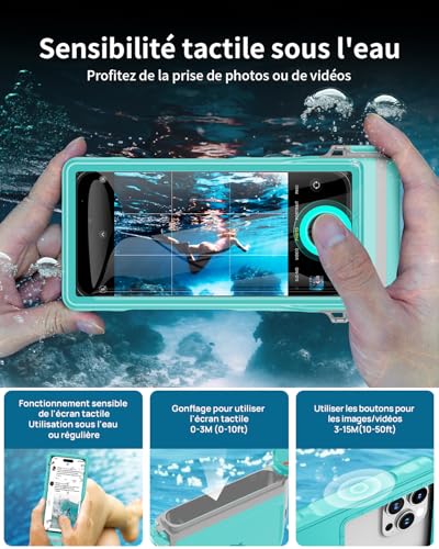 Housse sous-marine étanche 15m universelle IPX8 pour smartphone de 4.7 à 6.8''