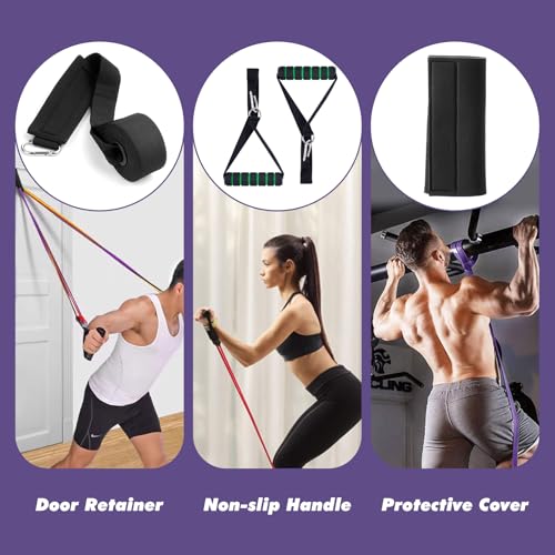 PUWOWYE Gomas Elasticas Musculacion, 4 Niveles Diferentes de Bandas Elasticas Musculacion Cintas Elasticas Musculacion para Fitness/Yoga/Entrenamiento de Fuerza para Hombres Mujeres - imagen 4