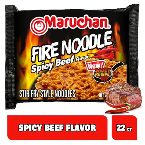 Image of Maruchan Ramen Noodle Soup, FIRE Spicy Beef Flavor - Japanese-Style Instant Noodles, Quick & Easy Meal for Kids, Students & Busy Families - 3 Oz. (22 Pack)