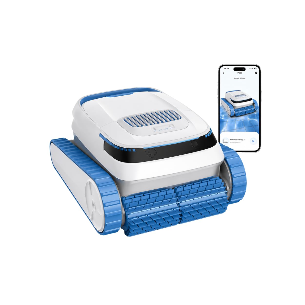 QD40 Robot limpiafondos Piscina sin Cable batería 120 min – Limpia Fondo, Paredes y línea de Agua, navegación Inteligente, Auto Parking, App Bluetooth, Filtro 4L Alta Capacidad