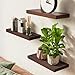 BAYKA Floating Shelves for Wall, Wall Mounted Rustic Wood Shelves for Bathroom, Bedroom, Living Room, Kitchen,Small Hanging Shelf for Books/Storage/Room Decor (Walnut-Like, Set of 3, 15.7in)