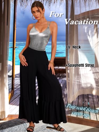 Image of ShawGobow Sexy Swimsuit for Women,Backless Scrunch Butt High Cut Monokini,One Piece Cheeky Bathing Suit Beach Pool Party