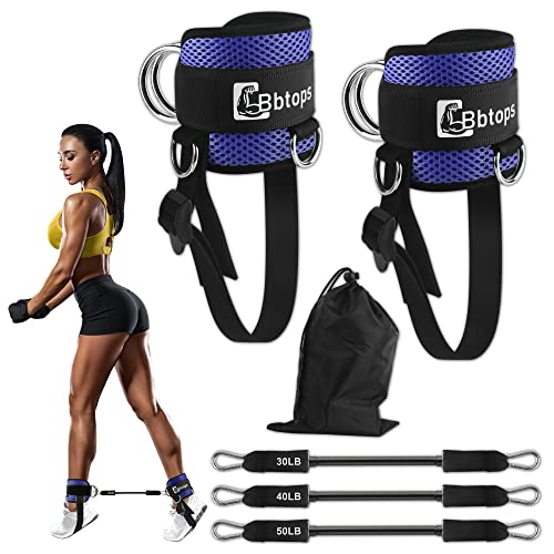 Bbtops Booty Ankle Resistance Bands With Cuffs,Ankle Strap With Resistance Bands,Adjustable Comfort Fit Neoprene, For Hip Glutes Exercises,Resistance Bands For Women Workout Fitness Pilates Purple #TOP5