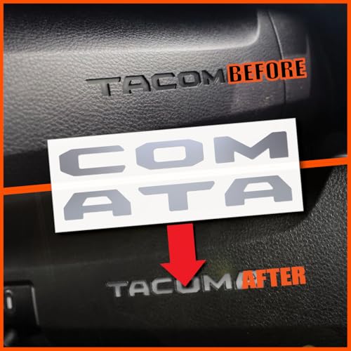 Image of (2 Sets) Prime Series UV Weatherproof Vinyl Decals for Glove Box Dashboard Letter Inserts Compatible fits Tacoma 2016-2023 (Metallic Silver)