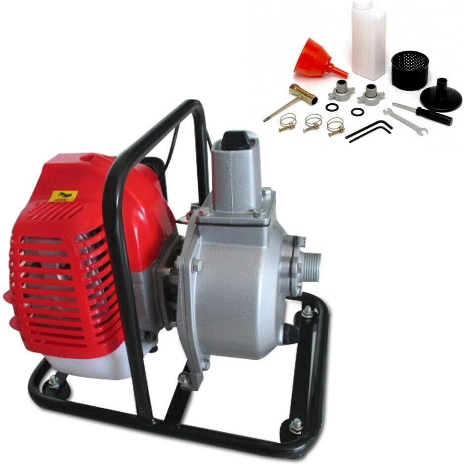 Pompa Acqua A Benzina A 2 Tempi Motore Da Giardino Pompa Benzina Pompa Motore Irrigazione Campeggio Benzina Trasferimento Acqua Pompa Ad Alta Pressione 43CC 1,7 CV