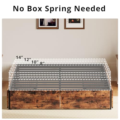 Likimio 727370525222 Queen Bed Frame With Storage, Four Drawers And Heavy Strong Metal Support Frames thumb #6