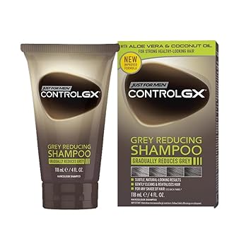 Just For Men Control GX Grey Reducing Shampoo With Aloe Vera & Coconut Oil, 4 Fl Oz
