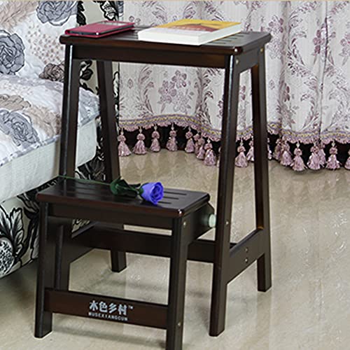 Tabouret à double usage pliable LUNEZY escabeau pliant bois - 5