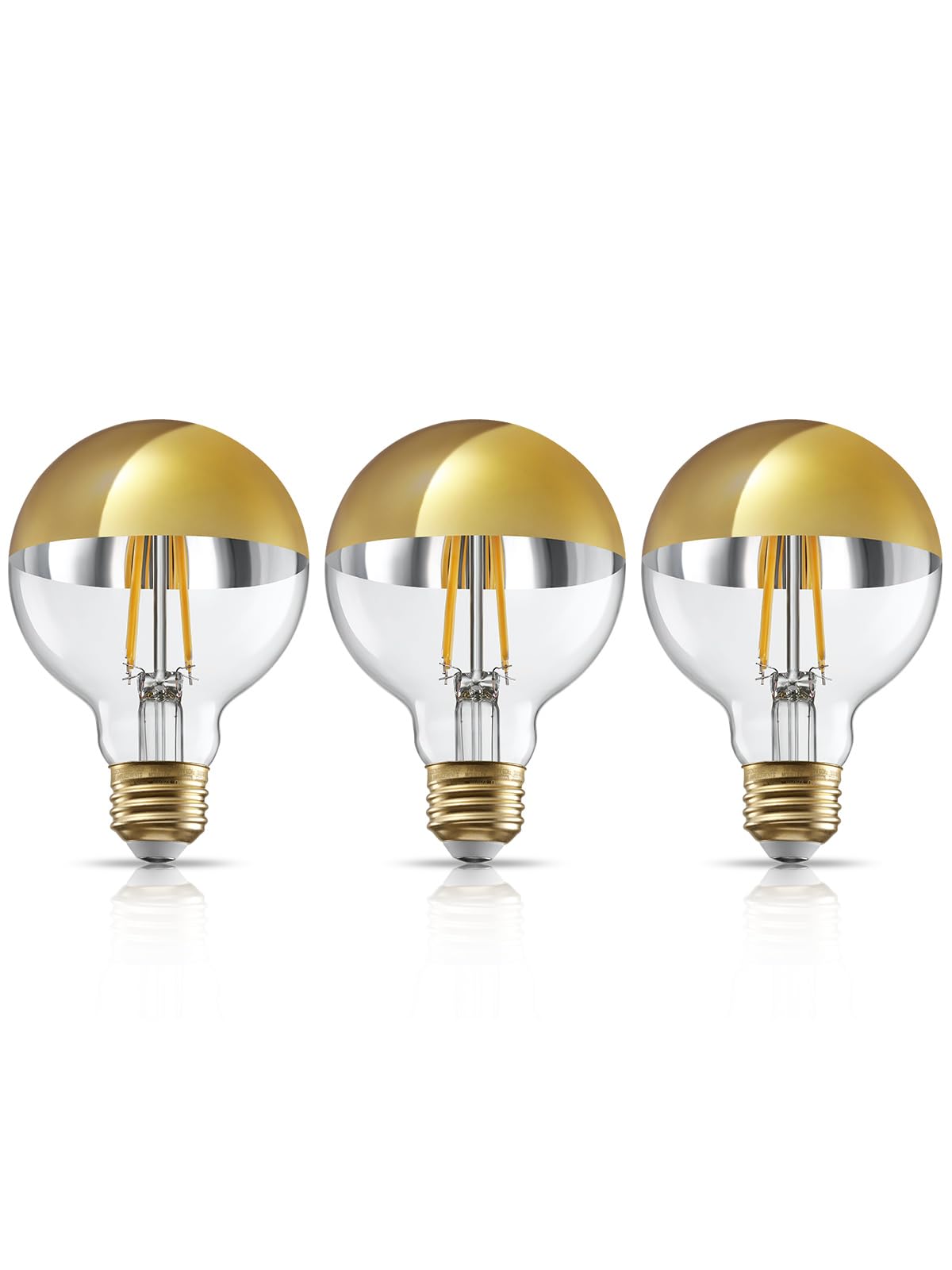 TORCHSTAR Dimmable Half Chrome Light Bulb, 7W (75W Eqv