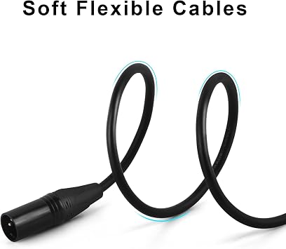 XLR Microphone Cables 15 Feet 2 Packs- 3 Pin Balanced XLR Male to Female Patch Cables