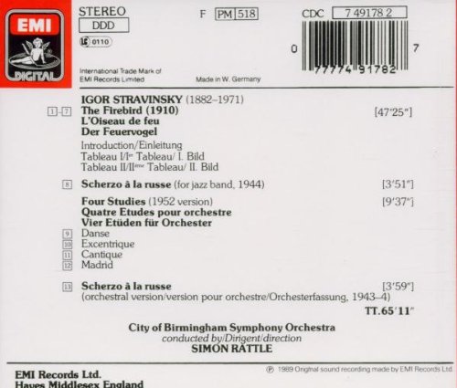 Stravinsky: Firebird Suite / 4 Etudes / Scherzo a la Russe (two orchestrations)