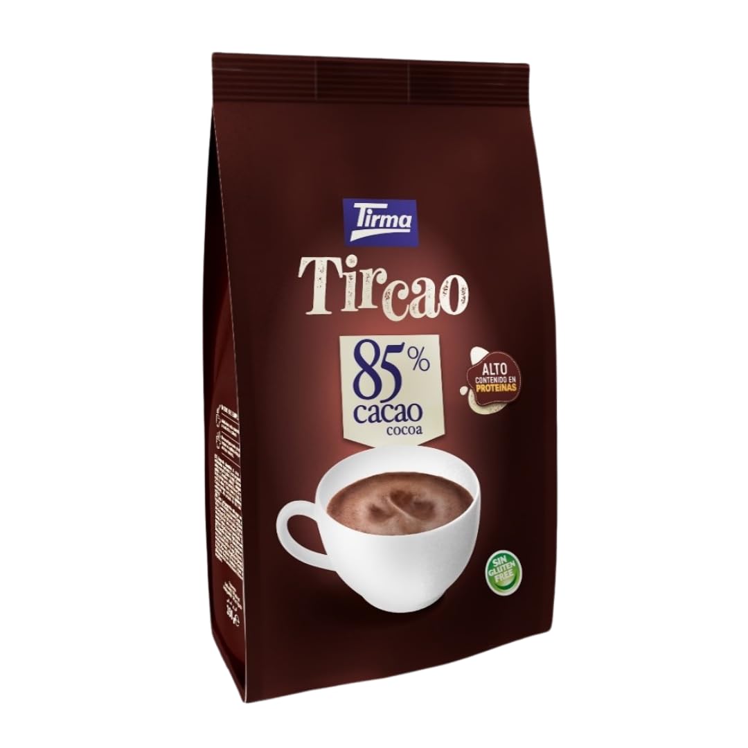 Tirma TirCao 85% Cacao Soluble 350 g Cacao en Polvo Intenso Sin Gluten Apto para Veganos