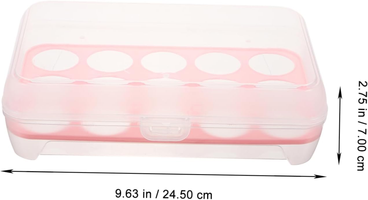 6 Pcs 10 Egg Carrier Camping Storage Bins with Lid Eggs Egg Holder with Lid Egg Organizer Fridge Organizer Bins with Lids Tray with Lid Egg Case Red Crisper Multifunction re-usable