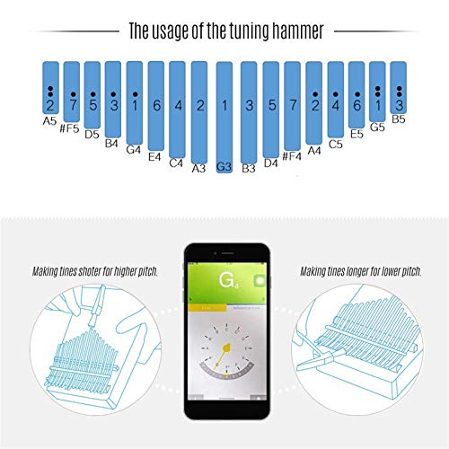 Haiqings K17G / K17GEQ 17 Kalimba Mbira Thumb Piano (sans EQ) Cadeau for Les Enfants débutants Professionnels (Couleur… - Les Beatles, Paul McCartney, John Lennon, RIngo Starr, George Harrison Haiqings K17G / K17GEQ 17 Kalimba Mbira Thumb Piano (sans EQ) Cadeau for Les Enfants débutants Professionnels (Couleur… – Image 8