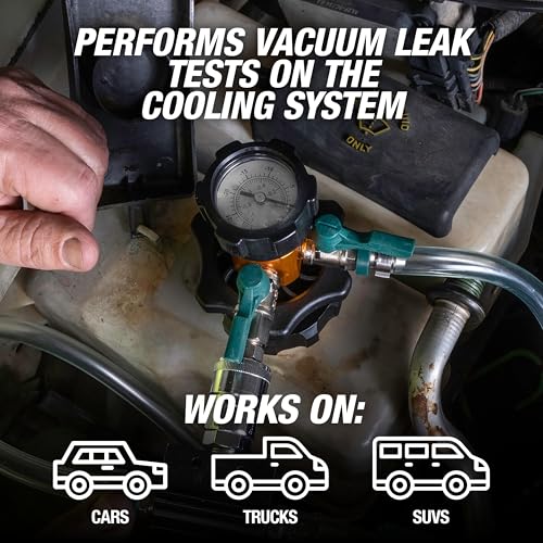 OEMTOOLS 24444 Coolant Vacuum Refill Kit, Coolant Pressure Tester Kit, 70–110 PSI Working Pressure, 5 Bushings, 1 Tapered Cone Adapter, Vacuum Leak Detector, Pressure Tester for Coolant System by OEMTOOLS - Image 5