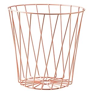 WUHUAROU Rose Gold Wire Bin Ronde Mesh Afvalmand Recycling Bin Multifunctionele Opbergmand voor Badkamers, Keuken, Thuiskantoren, Slaapzalen