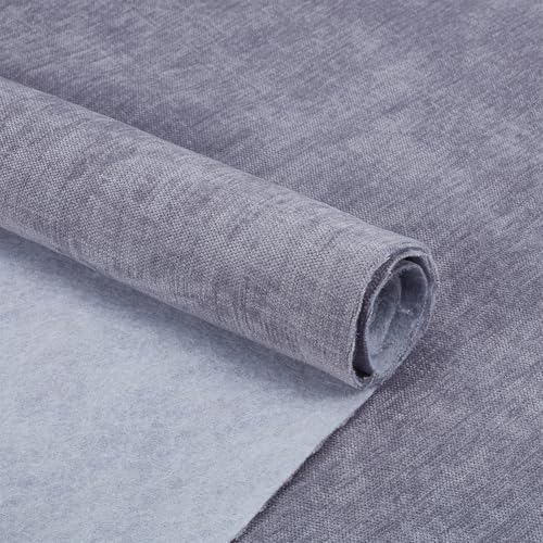 BENECREAT 145 x 100 cm, tela de chenilla gris, poliéster, decoración del hogar, para cojines de sofá, manualidades, cojines de muebles, fundas de asiento