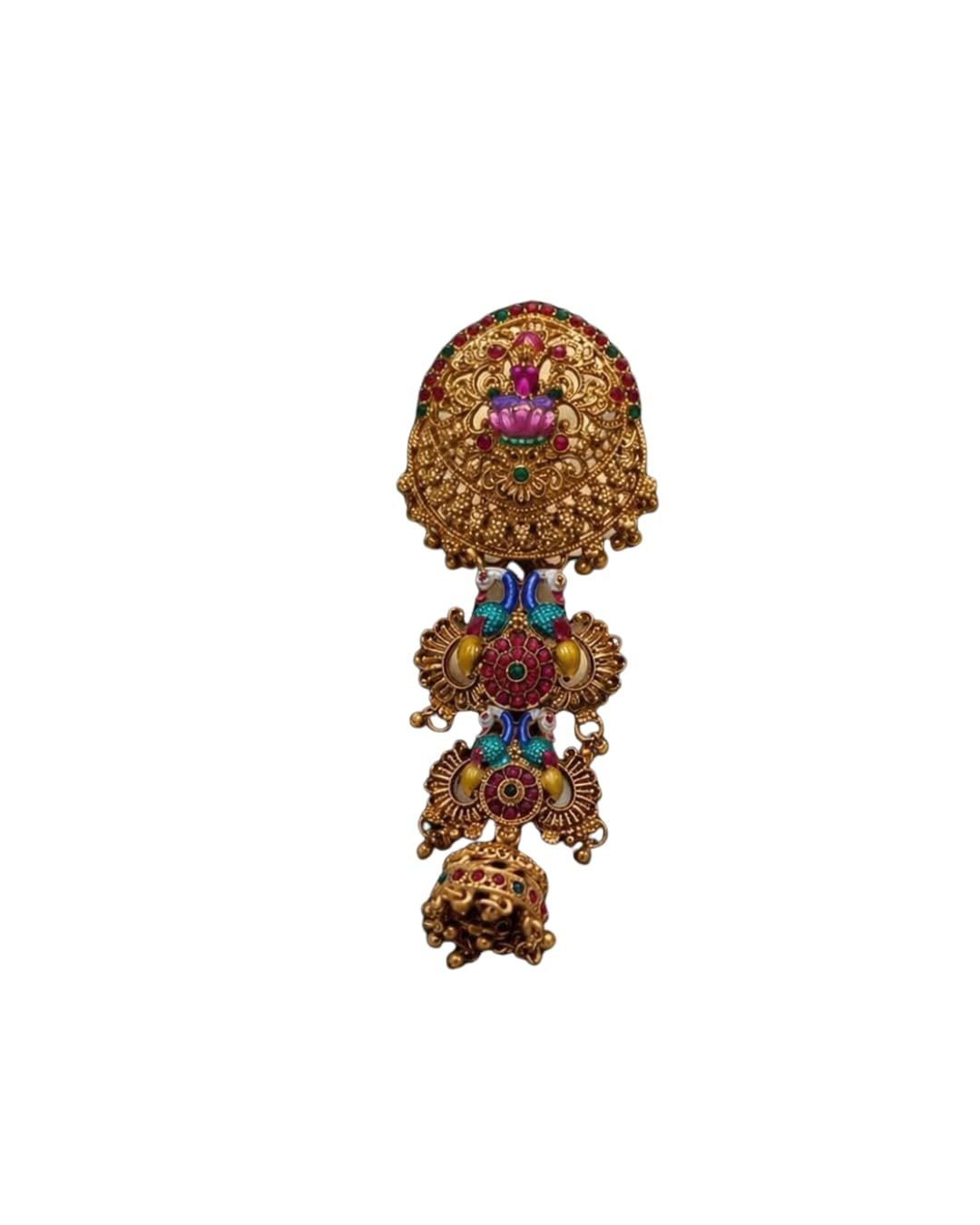 Vineshaura Women’s Mattil Design Jada Billai Long Hair Chain Jewellery Ethnic Bridal Hair Accessories Style Detailing South Indian Traditional Temple Hair Ornament (design-1)-image-49