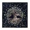 VIDAYA Altar Cloth, Thick Velvet Fabric Tree of Life Pentacles 4 Elements Tarot Cloth, Wiccan Witchcraft Supplies and Tools, Tarot Divination Table Cloth Astrology Tapestry and Tarot Card Bag 25INCH #2