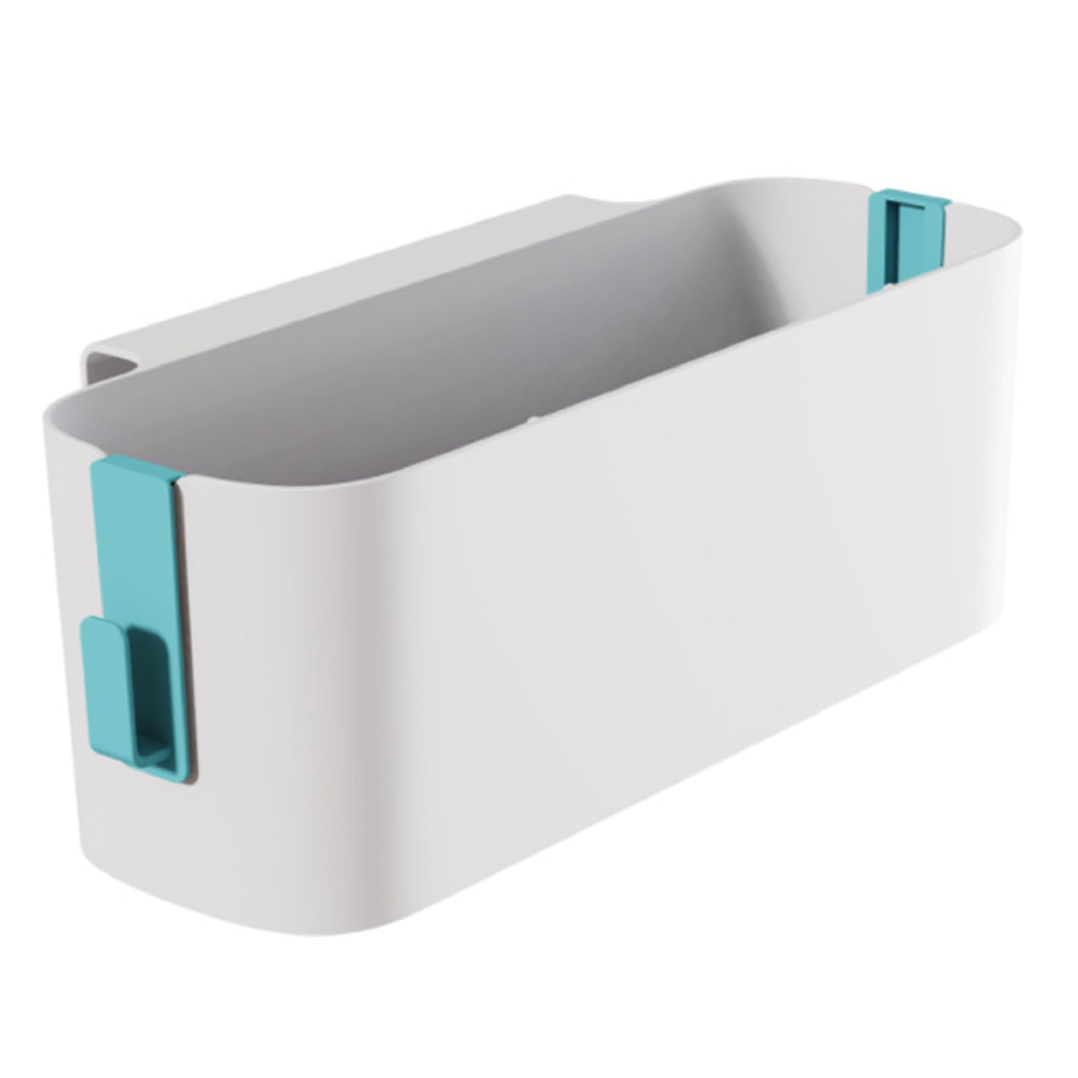 Monwssoe Bedside Shelf, Plastic No-Drill Bedside Caddy with Hooks, Hanging Organizer Fits Bed Rails & Cabinets, Green